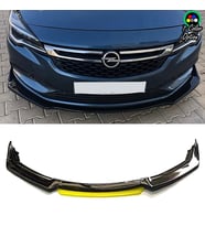 Opel Astra K Sarı Renkli Şeritli Dilli Ön Lip 4 Prç Parlak Siyah ABS