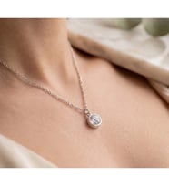 Taş Charmlı Silver Renk Çelik Kolye Sevgili Takı Koleksiyonu