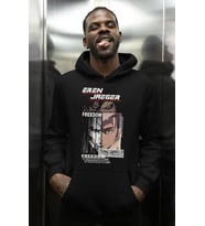Özel Tasarım Eren Yeager Baskılı Unisex Oversize Attack On Titan Anime Karakter Hoodie