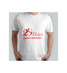29 EKİM BASKILI KİŞİYE ÖZEL T-SHİRT YETİŞKİN