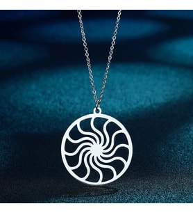 925 Ayar Gümüş  Spiral Güneş Kolye