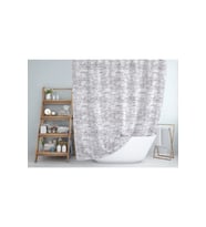 Duş Perdesi Çift Kanat 2x120x200cm Tuğla Desenli Banyo Perdesi 16 Adet C Halka Hediyeli