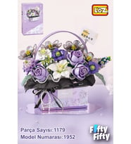 Loz Ledli Mor Dekoratif ve Koleksiyonluk Çiçek Buketi 1179 Parça Çiçek Modeli Yapım Seti FFLZ-1952 (Standart)