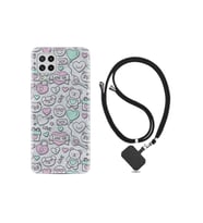 Samsung Galaxy M22 Kılıf Resimli Desenli Silikon Boyun Askılı I Love You 1882