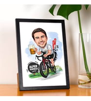Kişiye Özel Keyifçi Erkek Karikatürlü Resim Çerçevesi