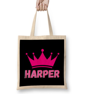 Harper -Name personalized Custom - vintage Retro Rainbow Style Design Gift Baby-Gift For Her Bez Çanta Uzun Saplı