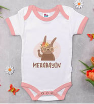 BK Kids Merabayın Tasarımlı Pembe Bebek Body Zıbın-1