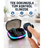 Bluetooth 5.4 TWS Kablosuz Kulaklık Quad ENC Mikrofonlu RGB Şarj Kutulu HD Ses