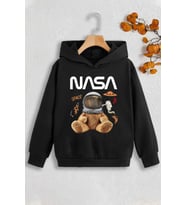 Çocuk Nasabear Baskılı Sweatshirt (Siyah)