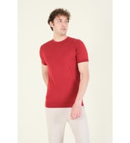 Giyim Dünyası Kadın Sıfır Yaka Merserize T-Shirt Bordo