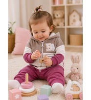 Babyhola Kız Erkek Fermuarlı Kapüşonlu Spor Tulum 12645