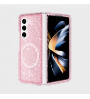 Samsung Galaxy Z Fold 6 için Magsafe ile uyumlu Kılıf Şarj Özellikli Simli Sert (Pembe)