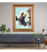 Altın Varaklı Çerçeveli Paspartulu Atatürk Tablo z4572 (Gold)