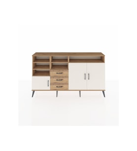 Arges Konsol 7 Raflı 3 Çekmeceli 3 Kapaklı 176x30x99 Çam-Aytaşı/Çam