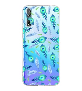 PrintiFy Huawei P Smart S ile Uyumlu Nazar Boncuğu 3 Baskılı Kamera Korumalı Şeffaf Silikon Kılıf