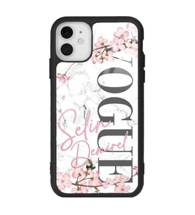 iPhone 11 Uyumlu Mermerli Sakura Vogue Tasarımlı Glossy Telefon Kılıfı