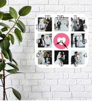Kalpli Kişiye Özel 8 Fotoğraflı Duvar Saati