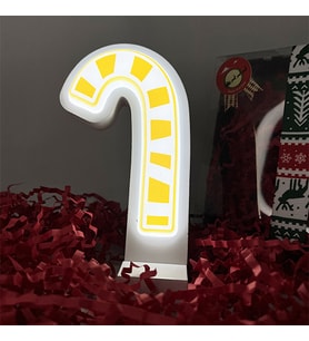 Baston Yılbaşı Masaüstü Led Lamba/gece Lambası/usb’li Ve Uv Baskılı (leon—led Ile Neon Görünüm 9*14 cm