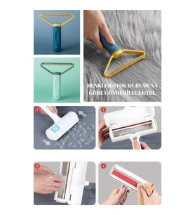 K&G Foot Rest Hazneli Kedi Köpek Tüy Temizleyici Kıl Toz Toplayıcı + Elbise Tiftik Tüy Toplayıcı Kazak Halı Kumaş