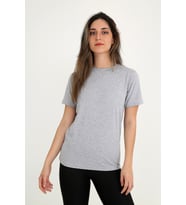 Rubadi Kadın Gri T-shirt. Bisiklet Yaka, Basic Model, Regular Fit (normal Kalıp)