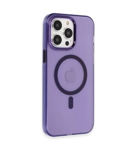 Apple İphone 14 Pro Kılıf Tron Şeffaf Magsafe Kapak - Derin Mor