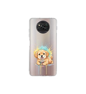 Poco X3 NFC ile Uyumlu Splash Köpek Tasarımlı Şeffaf Silikon Kılıf