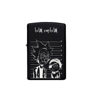 Rick and Morty Desenli Kişiye Özel İsimli Benzinli Siyah Metal Çakmak