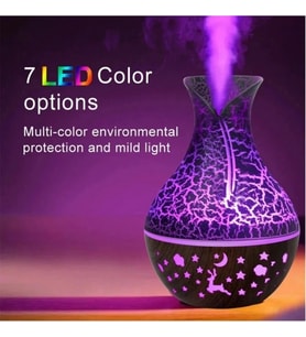 Fioplus FP-HDR09 Vazo Görünümlü Ahşap Humidifier Hava Nemlendirici Aromaterapi 7 Farkli Led Light