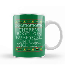 Nice List Elf Quote Christmas Kni Kupa Bardak Porselen