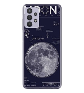Kılıfland Samsung Galaxy A32 Kılıf Desenli Silikon Resimli Kapak Moon info Kılıf 1424