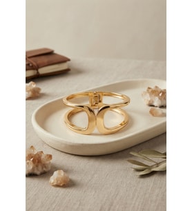 Gold Renk Pirinç Manşet Model Vintage Kelepçe Bilezik TJ-BB8867
