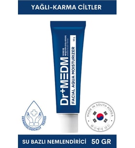 Dermal Dr+MEDM Facial Aqua Yağlı ve Karma Ciltler için Su Bazlı Nemlendirici Krem 50 GR 