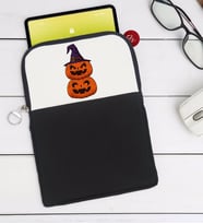 BK Gift Pumpkin Tasarımlı Taşınabilir Koruyucu Tablet Kılıfı & Organizer Çanta - Siyah-1
