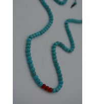 STONEAGE JEWELLERY Mercan ve Turkuaz Taşlı Metalsiz Kolye