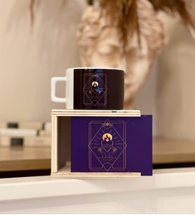 Lexroo Tarot Gökkuşağı Kalp Ateş Tasarımlı Kutulu Kupa
