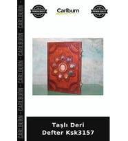 Özel Üretim Not Defteri Hediye Kişisel Ofis Şık Taşlı Deri Defter Ksk3157