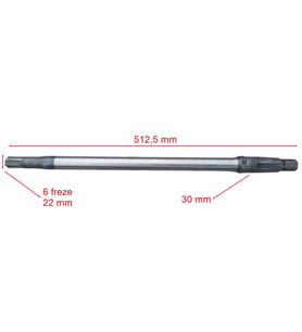 E-Yük Akeso L500 Arka Aks 512,5 Mm 6 Freze 22 Rulman Yatağı 30 Öm