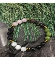 8 MM AŞK MIKNATISI DOĞAL TAŞ BİLEKLİK (AMETİST, YEŞİM, PEMBE KUVARS, HEMATİT, YEŞİM, LAL,RODONİT)