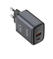 Gritty GAN 67W Notebook Şarjlı 2 Portlu USB-A Type-C PD Hızlı Şarj Adaptörü Siyah (GC-U67)