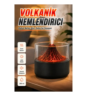 280 ml Ultrasonik Aromaterapi Nemlendirici – Volkanik LED Işık Efektli