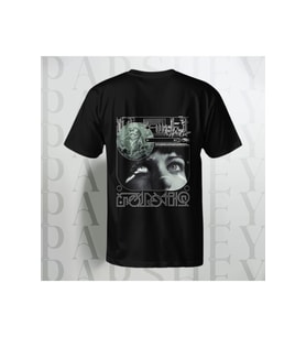 Special Girl Eye Baskılı Siyah Yarım Kollu Bisiklet Yaka Unisex Oversize T-shirt