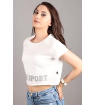 Kadın Kısa Kollu Crop Bluz