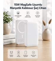 15W Magsafe Uyumlu Manyetik Kablosuz Powerbank 5000 Mah