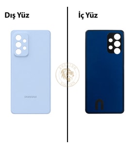 Samsung A53 Mavi Arka Kapak Arka Cam Batarya Kapağı Lazer Kesim Kapak Pil Kapağı Back Cover