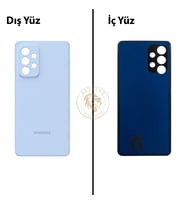 Samsung A53 Mavi Arka Kapak Arka Cam Batarya Kapağı Lazer Kesim Kapak Pil Kapağı Back Cover