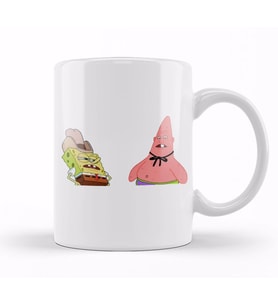 Süngerbob Dirty Dan and Pinhead Larry Kupa Bardak Porselen