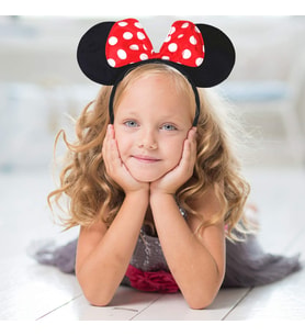 Kırmızı Fiyonklu Minnie Mouse Taç Fare Tacı Kafa Bandı