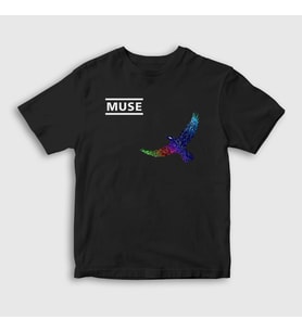 Presmono Unisex Çocuk Siyah Resistance Bird Muse T-Shirt 70417tt