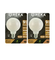 (2 Adet) Heka 9W (67W) 3000K (Sarı Işık) E27 Duylu (Kalın Duy) Led Glop G125 Ampul