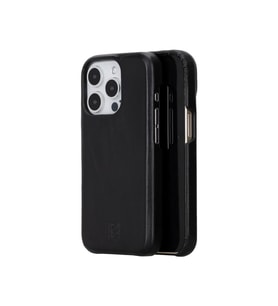 Bouletta Apple iPhone 15 Pro Uyumlu Deri Arka Kapak F360 RST1 (Siyah)